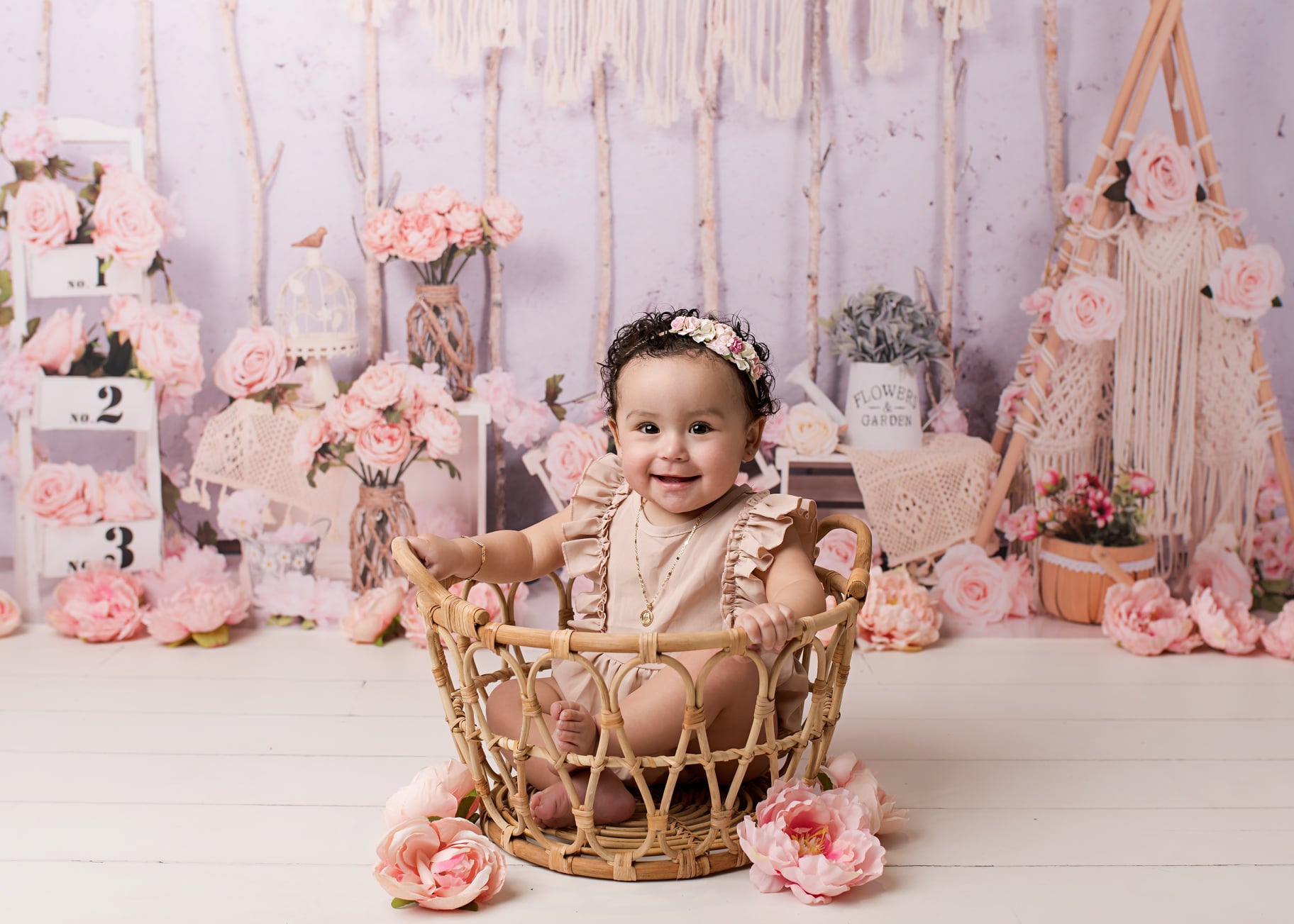 Avezano Spring Boho Flowers Photography Backdrop-AVEZANO